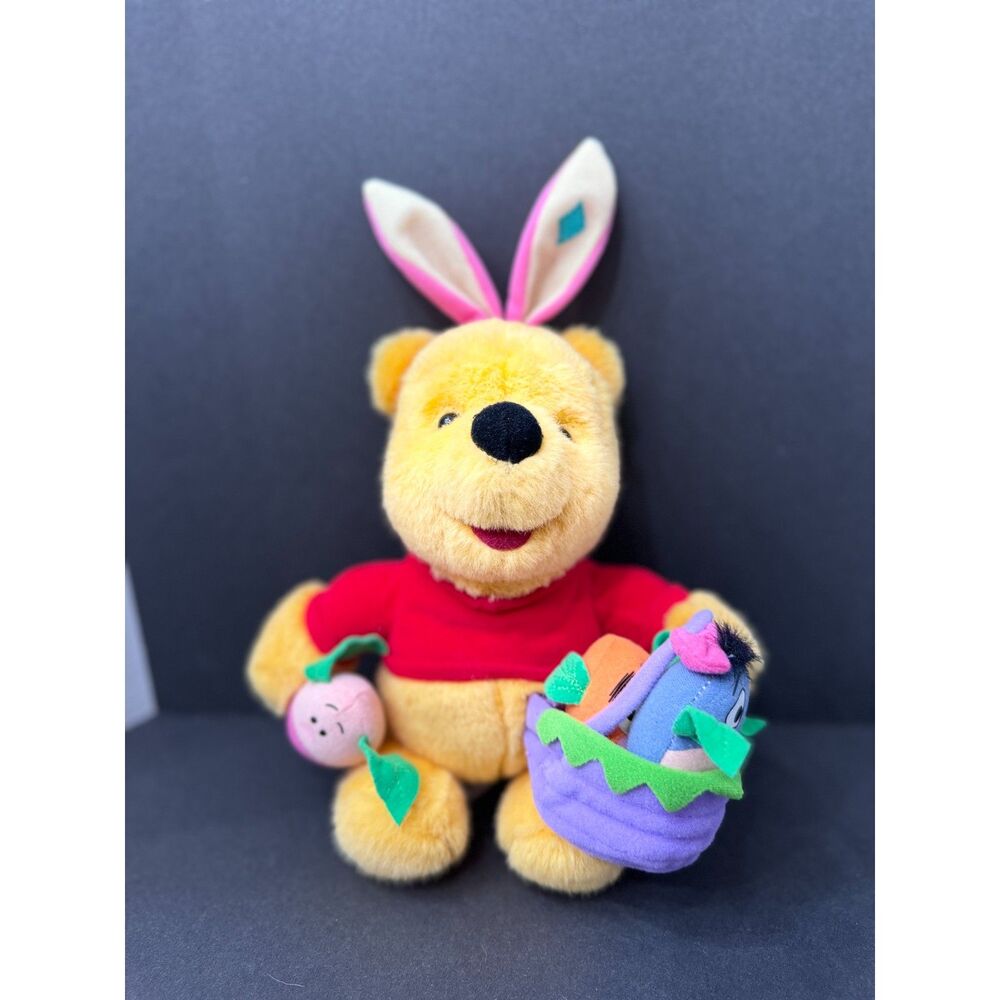 1999 Disney Easter Bunny Winnie The Pooh Bear Plush (Eeyore, Tigger, Piglet) VTG
